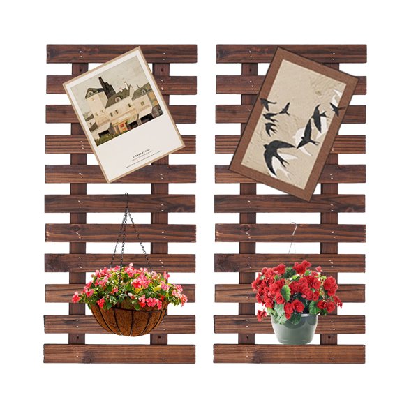 2* Wooden Hanging Planter Rack 60*29cm DIY Wall Planter Wall Flower Shelf
