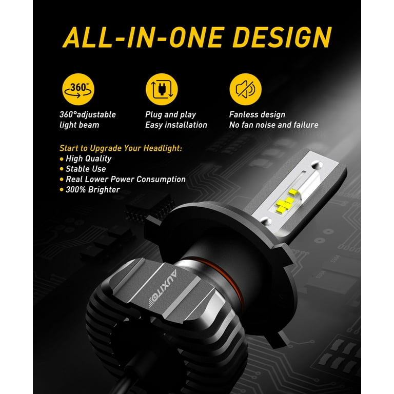 6500K White Hi/Lo Beam AUXBEAM H4/9003 LED Headlight Bulbs – Hi/Lo Beam, 20000LM, Canbus Error Free 9005 Led Headlight - Foto 9