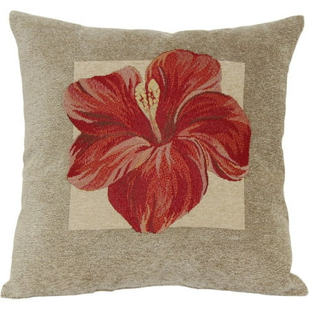 Red Hibiscus Decorative Pillow