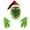 Green, variant on Christmas Mask with Gloves, Green Cosplay Mask with Santa Hat, Green Christmas Character Costume Accessory for Adults