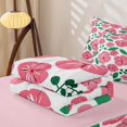 thumbnail image 5 of Erosebridal Retro Flower Zipper Queen Comforter Set with Fitted Sheet and 2 Pillowcases, Tropical Blossom Zipper Bedding Set, Pink Reversible, Hot Pink Green, Pink Reversible, 5 of 7