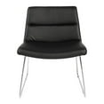 thumbnail image 4 of Chaise Thompson en Similicuir Noir avec Base de Traîneau Chromée, 4 of 7