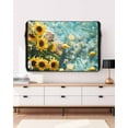 thumbnail image 3 of Outdoor TV Cover 30 to 32 Inch Weatherproof, Country Summer Waterproof TV Screen Protector for Outside Decor with Zipper and Pocket 30"L x 19"H&nbsp; , Lake Lemon Sunflower Oil Painting Gold Aqua, 3 of 7