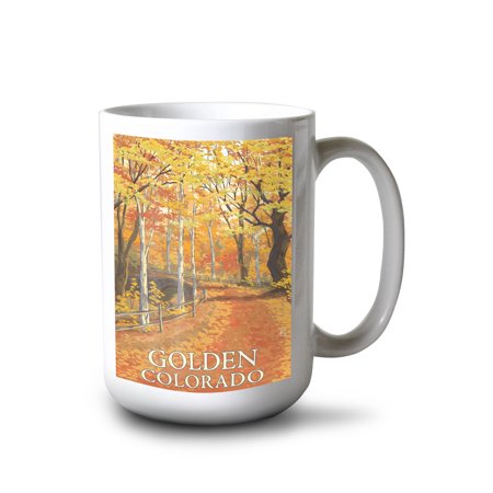 

15 fl oz Ceramic Mug Golden Colorado Fall Colors Scene Dishwasher & Microwave Safe