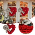 thumbnail image 2 of Valentines Day Wreath, Large Burlap Heart Shaped Door Wreath with Plaid, Valentines Wreaths for Front Door Farmhouse Valentine's Day Decorations Party Supplies, 2 of 9