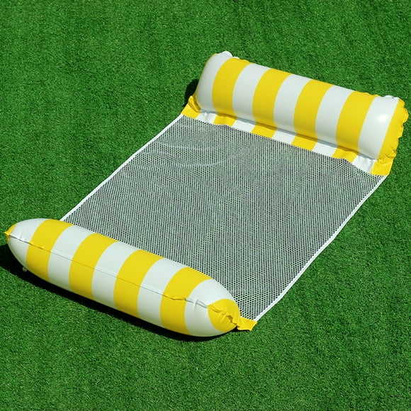 Adult Size Pool Floats, 4 in 1 Inflatable Pool Floats with Air Pump, Fun Water Toys, Like Pool Deck Chairs, Pool Hammocks, Chairs, Pool Raft, Lake Floats 120*70cm,- Yellow