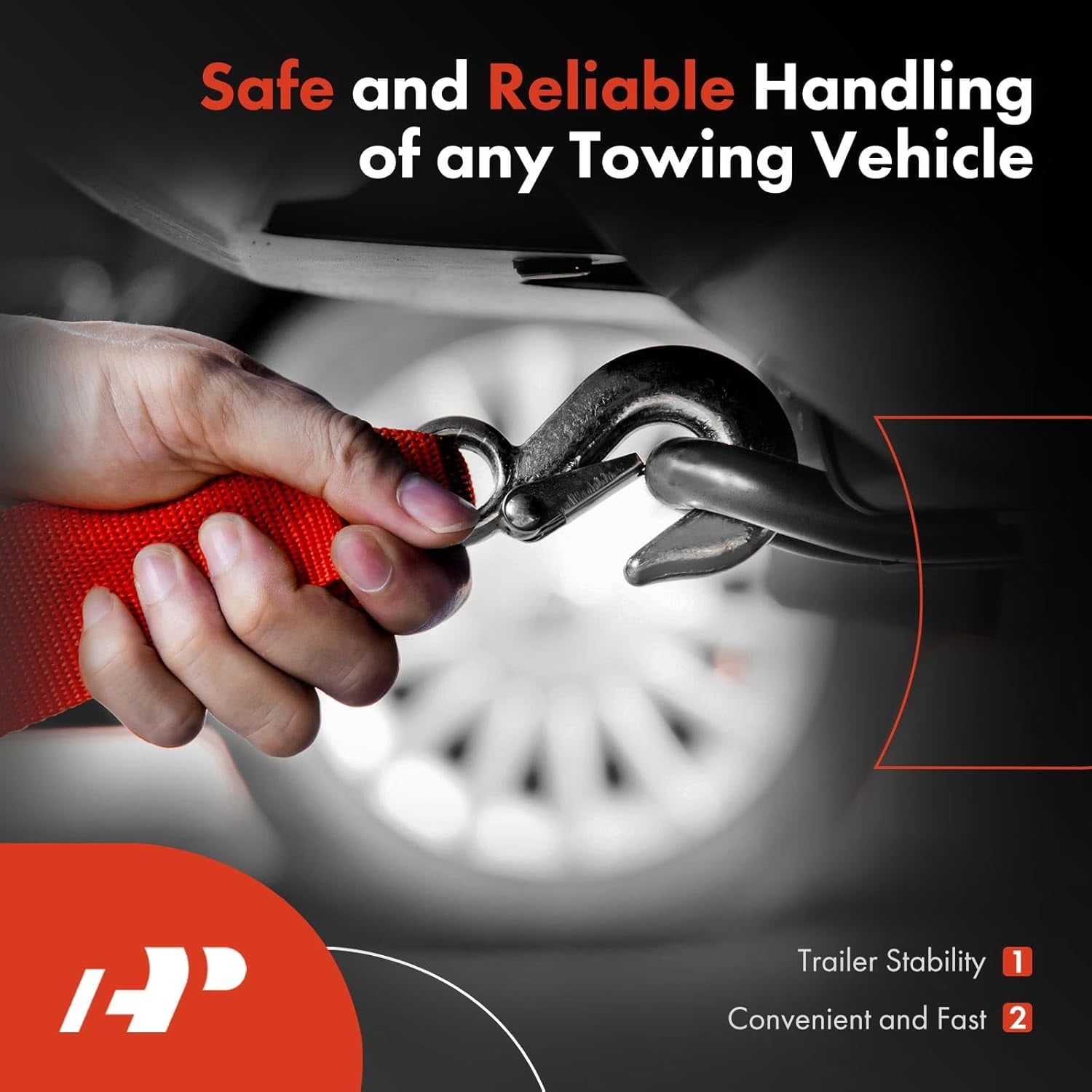 A-Premium Pair (2) Front Tow Hooks Heavy Duty D-Ring with Hardware Compatible with Ford F-150 F150 2009-2021 Pickup Front Left and Right Replace# FL3Z17A954C