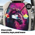 thumbnail image 5 of Fuzoiu Watercolor Painting White Horse Print 2 Pack Kick Mat Back Seat Protector With 3 Storage Pockets, Universal Car Seat Back Organizer For Kids Pets, Waterproof Backseat Protector For Most Car, 5 of 8