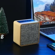 COFEST Wooden Cloth Wireless Bluetooth Small Speaker， Classic Design， Gift Decoration， Portable Mini Outdoor Speaker (Bluetooth/AUX/TF) Yellow