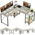 thumbnail image 6 of Bestier 95.5 inch L-Shaped Computer Desk 2 Person Long Table for Home Office Three-Way Convertible Light Grey, 6 of 10