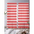 thumbnail image 4 of Boho Red Stripe Semi Sheer Curtains 84 Inch Length 2 Panels Set, Abstract Geometric White Minimalist Sheer Kitchen Curtain Privacy Voile Window Curtain for Living Room Bedroom Rod Pocket Drapes, 4 of 7