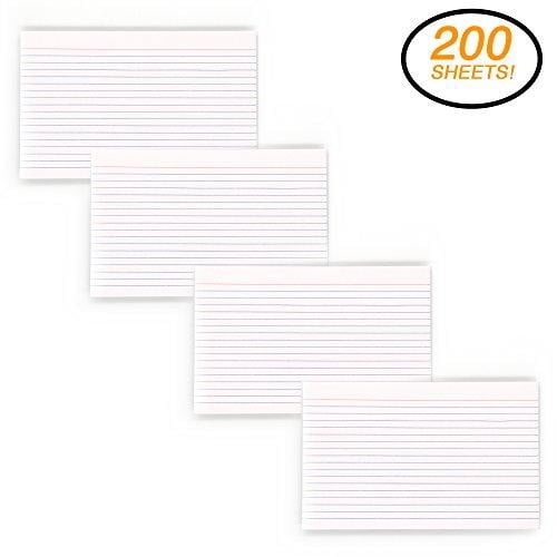 Emraw 200 ct. Ruled White Index Card Plain Back 5Ã¢â‚¬?x 8Ã¢â‚¬? Ã¢â‚¬â ...