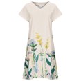 thumbnail image 4 of CENGNIAN Women's Sexy Ruched Sleeveless Bodycon Mini Dress Summer Casual For V-neck Beach Floral Print Short Sleeve Loose Dresses, 4 of 5