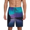 thumbnail image 1 of Fotbe Night At Lake Aurora Pantalones Cortos de Pijama para Hombre, Ropa de Dormir, Pantalones de Pijama Cortos para Hombre-3X-Large, 1 of 6