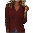 thumbnail image 4 of Qetyuw Cropped Sweaters for Women Cable Knit Long Sleeve Crew Neck Pullover Jumpers Solid Color Casaul Chunky Sweater, 4 of 4