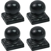 4Pcs Black Fence Post Caps with Top Ball,Post Caps Ball Dome Deck Post Caps with Screws for Actual 1.97"x1.97"/50mm Metal Posts