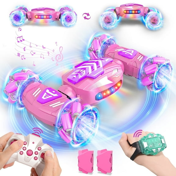 Gesture Sensing RC Stunt Car Toys for 6-12 Years Old Boys and Girls, RC Drift Cars 2.4GHz 4WD Hand Controlled Remote Control Twist Cars with Light & Music.