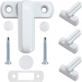 thumbnail image 1 of Window Locks - Zinc Alloy - 4 Pcs White Household Security Door Locks for Various Doors and Windows - PVC Home Security, 1 of 5