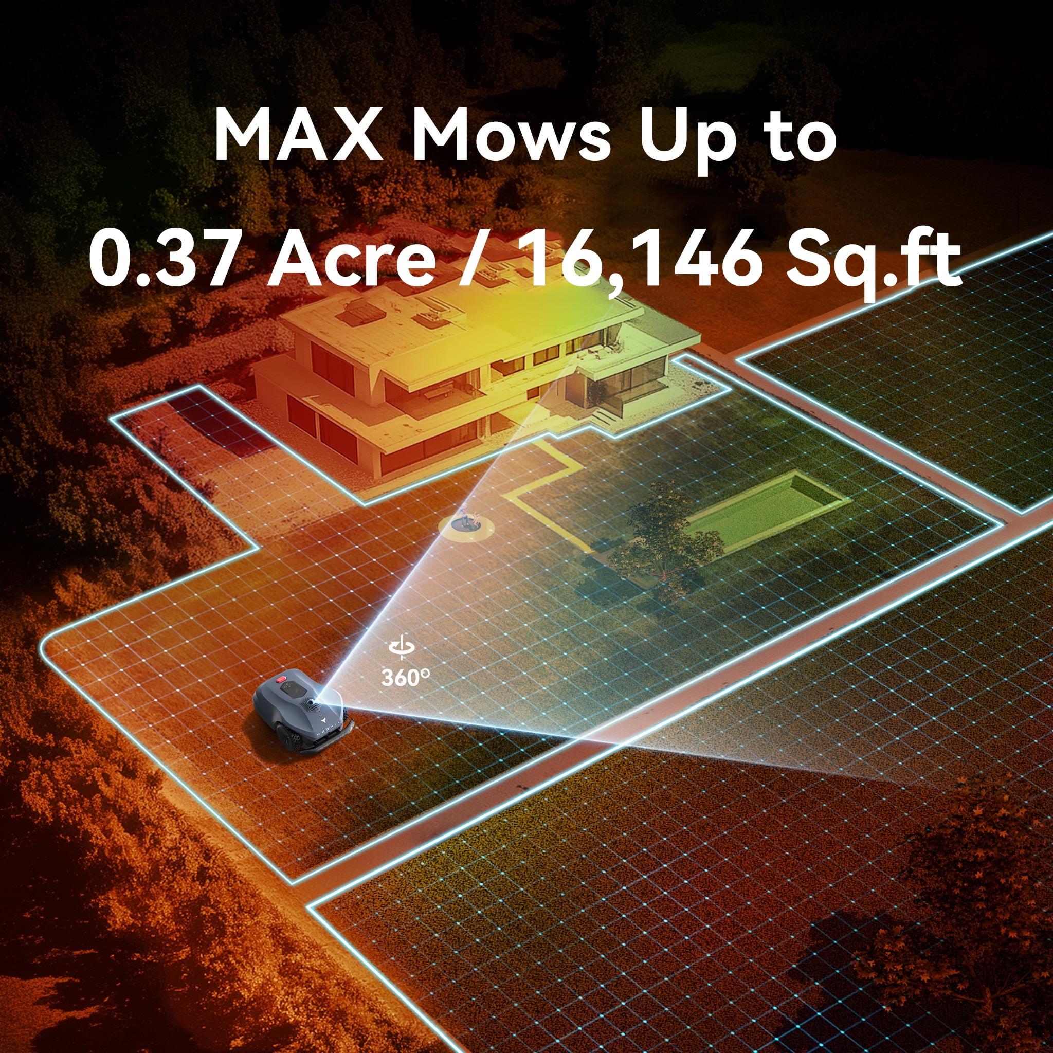 Neomow X LE Robot Lawn Mower Perimeter Wire Free for 0.37 Acre 3D LiDAR SLAM Vision Mapping Robotic Lawnmower with 4G, No RTK Station Required, AI Accurate Obstacle Avoidance, App Control, Anti-Theft