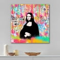 thumbnail image 3 of IDEA4WALL Canvas Print Wall Art Mona Lisa Leonardo da Vinci Spray Paint Graffiti & Street Art Abstract Illustrations Modern Art Decorative Bohemian Multicolor for Rooms - 24"x24", 3 of 5