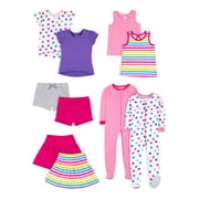 Little Star Organic Baby & Toddler Girls Mix 'n Match Outfits & Pajamas Star-Pack, 10-Piece Gift Set (12M-5T)