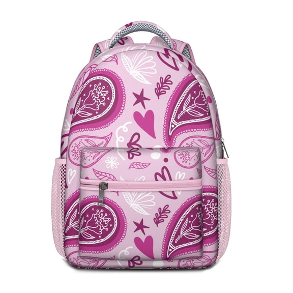 Paisley Waterproof School Backpack with Ergonomic Spinal Support - Vintage Boho Design Bookbag for Teens & College Students