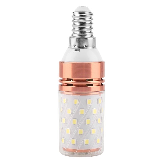 E14 12W Lámpara LED de maíz Bombilla Vela Iluminación blanca cálida AC 110-265V (Blanco cálido)
