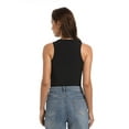 thumbnail image 2 of Women's Crewneck Racerback Ribbed Tank Tops Summer Basic High Neck Sleeveless Slim Fit Crop Tops, 2 of 6