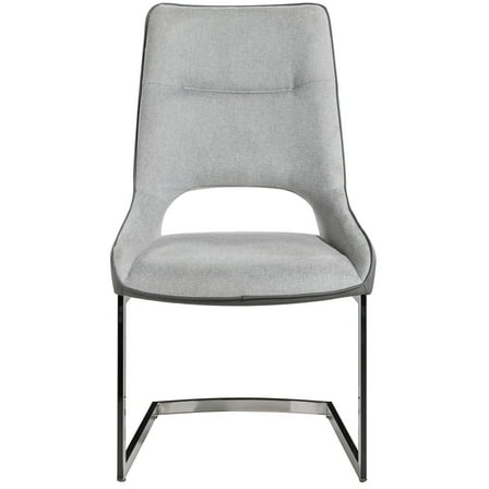 D1119 fABRIC Gray Metal Dining Chairs (Set of 2)