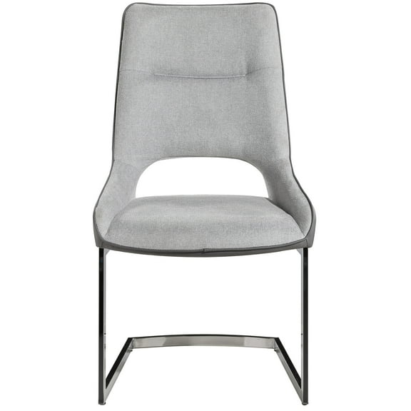 D1119 fABRIC Gray Metal Dining Chairs (Set of 2)