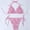 003Pink, variant on Generic Women Halters Swimsuit Two Pieces Swimwear Cute Print Bathing Suit Triangle Top and High Cut Thong Bikinis Set