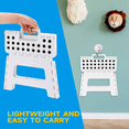 thumbnail image 5 of Home Folding Step Stool - Foot Stool with 9 inch Height - Holds up to 300 lbs - Lightweight Plastic Foldable Step Stool for Kitchen, Bathroom & Living Room, White, 5 of 7