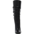 thumbnail image 3 of Vince Camuto Sessily Black Leather Block Heel Knee High Round Toe Slouchy Boots (Black Leather, 10), 3 of 3