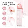 thumbnail image 6 of Water Bottle 1L, Sports Water Bottle with Straw & Time Maker, Drinks Bottle with Bottle Brush and Filter, Leak-proof, BPA-free Plastic Drink Bottle for Running Gym Cycling Office School (Light Pink), 6 of 6