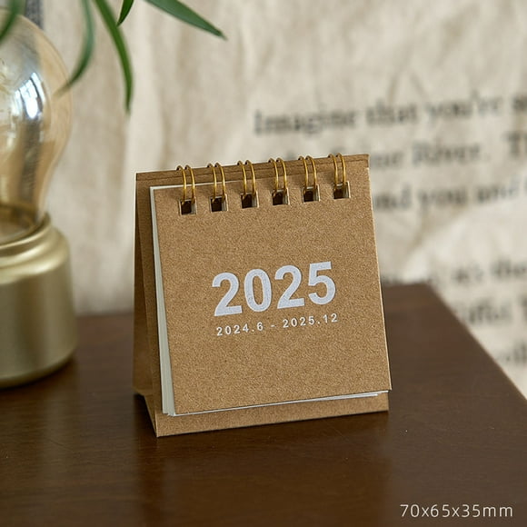 2025 Mini Compact Desk Calendar - September 2024-December 2025 Planner, Wind Style Undated Daily Organizer (7.5x6.5x3.5cm)