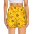 thumbnail image 2 of Lsque Sun Flowers Printed Women's Running Shorts with Liner Pockets,Elastic Quick Dry Workout Athletic Gym Yoga Shorts,Womens High Waist Shorts-Large, 2 of 9