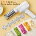 thumbnail image 6 of Hyindoor Electric Pasta Maker, 5-in-1 Handheld Cordless Pasta Machine Automatic Kitchen Noodle Maker（White）, 6 of 9