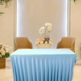 thumbnail image 5 of Table Skirt for 4ft Rectangle Tables - One-Piece Elastic Spandex Table Cover with Ruffles for Banquets, Weddings, Parties & Events - Resistant Tablecloth Skirt, 5 of 6