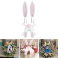 thumbnail image 3 of Decoración de de Pascua Bunny Wreath , DIY Bunny With Ears, Home Wall Hanging, Cartoon Ornament Decoration, Welcome Sign Wreath Tela escocesa rosa Yotijar  Corona de Pascua Adjunto, 3 of 7