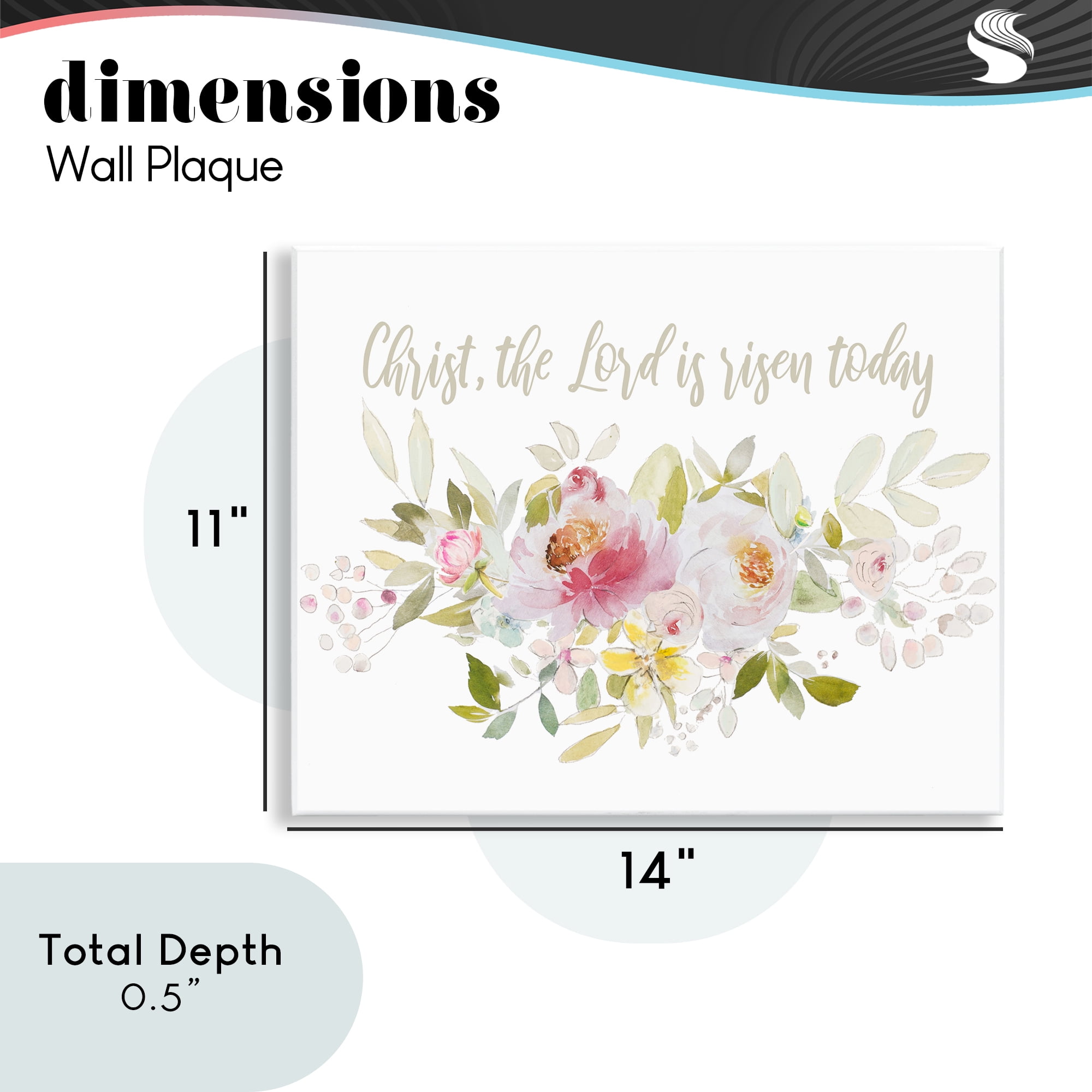 Stupell Industries The Lord Is Risen Florals Wall Plaque Art, design by Patricia Pinto