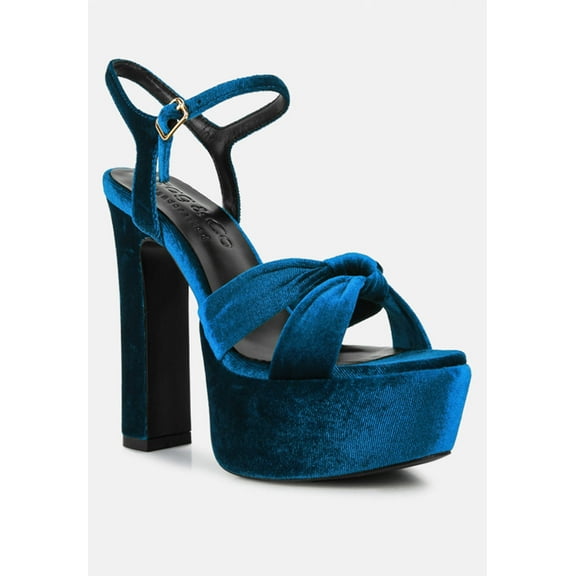 LIDDEL Royal Blue Platform Heel Sandals
