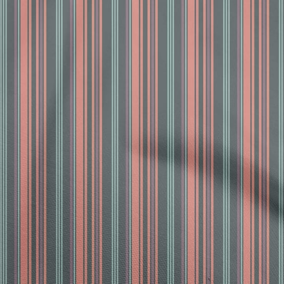 oneOone Cotton Cambric Gray Fabric Stripes Dress Material Fabric Print Fabric By The Yard 56 Inch Wide-AW