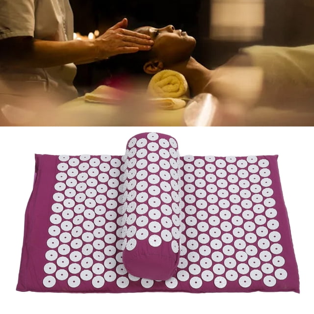 Acupressure Massage Pad, Promote Blood Circulation Acupressure Pillow Muscle Relaxation Stress Reduction with Storage Bag for Hospital
