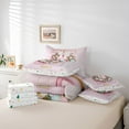 thumbnail image 5 of Homewish Princess Pink Ribbon Bedding Comforter Set 7 Pieces, Fairy Tale Full Bedding Set, Dreamy Christmas Theme Reversible Fitted Sheet Flat Sheet, Luxury Bedroom Decor, 5 of 7