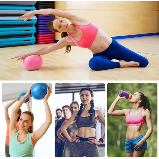 Pink）Pilates Gym Ball, Yoga Ball Anti-Slip Anti-Burst Fitness