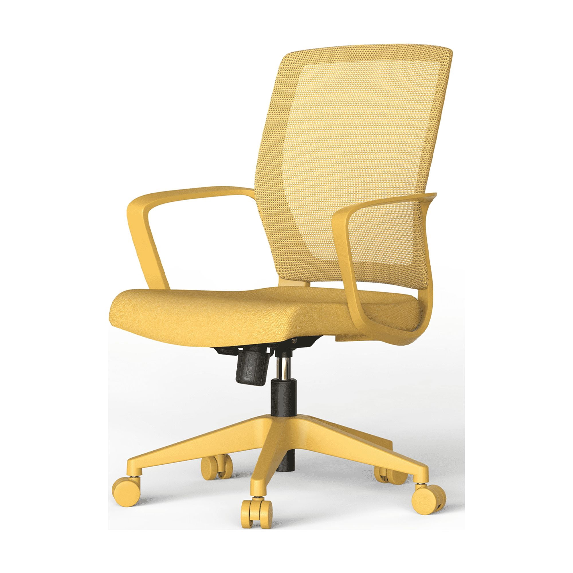 Colorful Office Task Chair 350LBS, Home Office, Mesh Back,Comfortable Sitting, Fixed Armrest, Swivel, Height Adjustable Chair (Yellow)