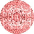 thumbnail image 1 of Ahgly Company Machine Washable Indoor Round Abstract Red Modern Area Rugs, 6' Round, 1 of 1