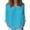 Blue, variant on Womens Pullover Long Sleeve Loose Fit Elegant Basic Solid Color Womens Undershirts,Blue,2XL