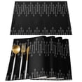 thumbnail image 2 of Placemat Bohemia Geometric Black Kitchen Dining Table r Accessories 4/6pcs Heat Resistant Linen Tableware Pads Mats, 2 of 7