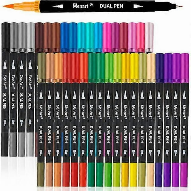 Dual Tip Brush Pens - 36 Colors Art Markers for Kids - Fine Tip and Brush Tip Pen Awesome